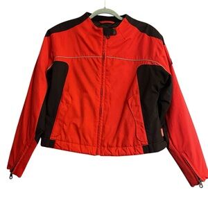 Harley-Davidson 2003 Red Black Motorcycle Full Zip Riding Jacket  Sz L